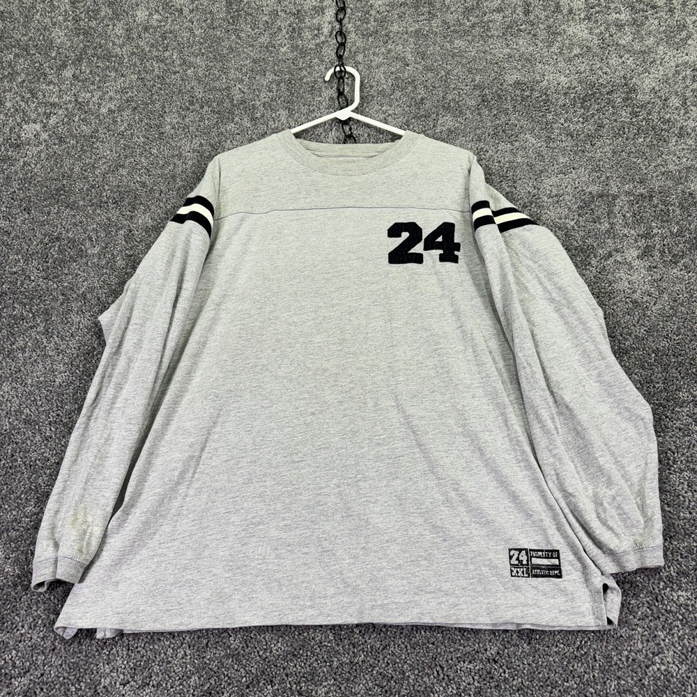 Cadre Athletic Shirt Mens XL Gray Long Sleeve 24 Jersey Football Graphic Casual